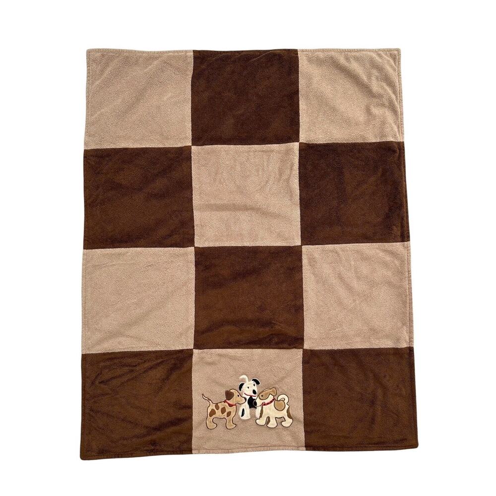Bananafish Brown Dog Puppies Colorblock Squares Kids Baby Lovey Security Blanket